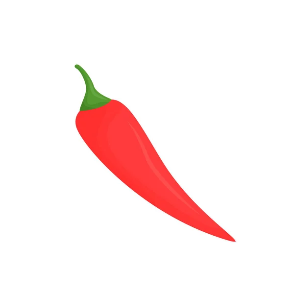 Red Hot Pepper Pod Kartun Vektor Ilustrasi Objek Warna Rata - Stok Vektor