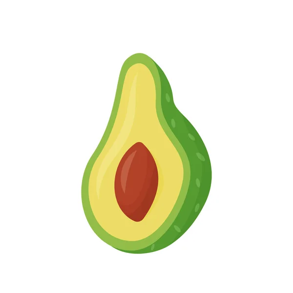 Avocado Cartoon Vektor Illustration Die Hälfte Der Frischen Tropischen Früchte — Stockvektor