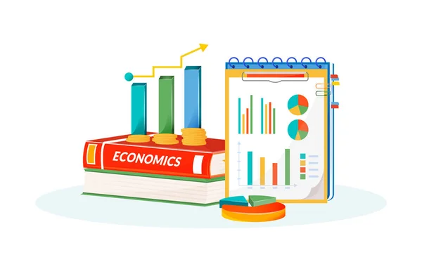 Ilustración Vectores Concepto Plano Económico Materia Escolar Metáfora Aprendizaje Las — Vector de stock
