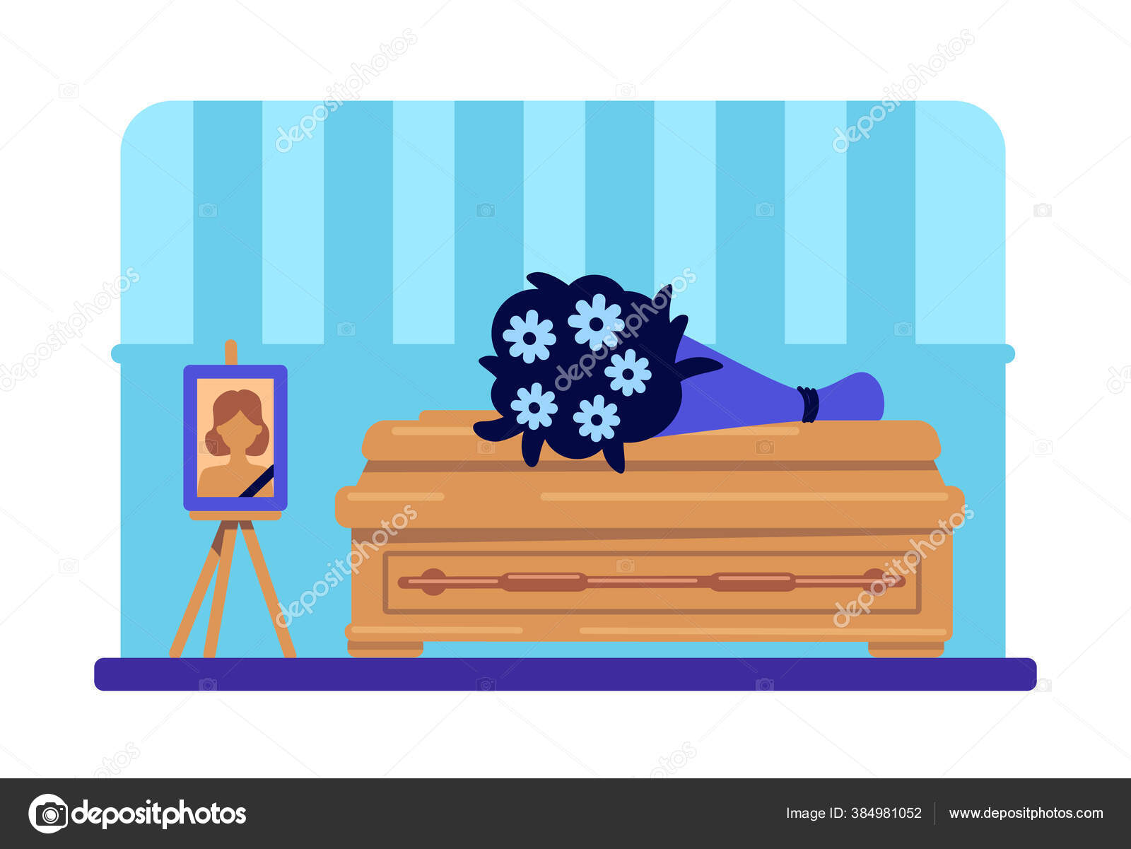 Caixão Mulher Morta Foto Ilustração Vetorial Cor Plana Procissão Fúnebre  Vetor de ©IMG visuals characters 384981052, image size:1600x1201