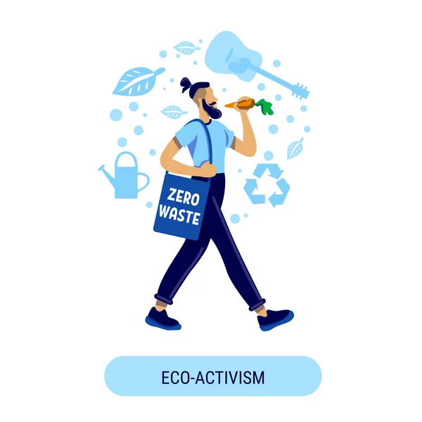 Ekologiczny Styl Życia Social Media Makiecie Zwrot Aktywizmu Ekologicznego Szablon — Wektor stockowy