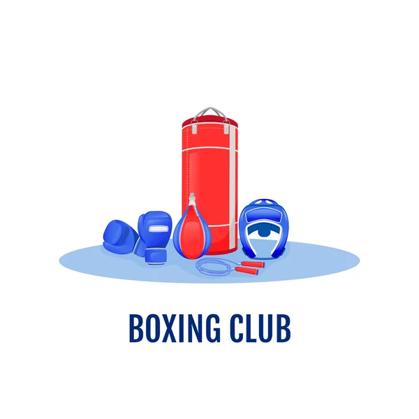 Boxing Club Flat Concept Vector Illustration Gym Exercise Kickboxing Event — Stock Vector