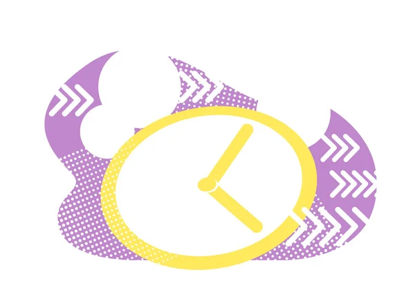Gestión Del Tiempo Concepto Plano Vector Ilustración Reloj Objeto Dibujos — Vector de stock