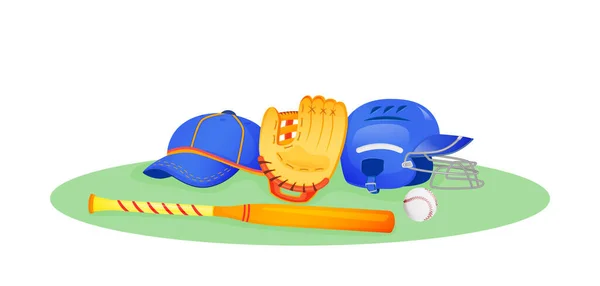 Baseball Εργαλείο Επίπεδη Έννοια Διανυσματική Απεικόνιση Νυχτερίδα Και Μπάλα Για — Διανυσματικό Αρχείο