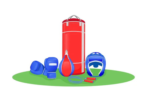 Centro Boxeo Plano Concepto Vector Ilustración Gimnasio Para Hacer Ejercicio — Vector de stock