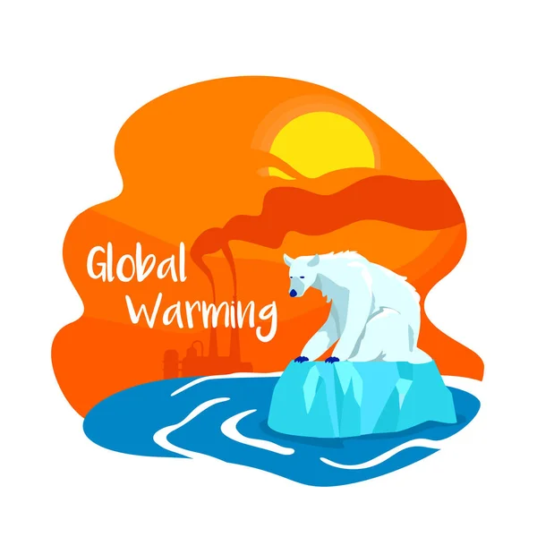 Zmiana Klimatu Zanieczyszczenia Wektor Web Banner Plakat Zwrot Globalnego Ocieplenia — Wektor stockowy