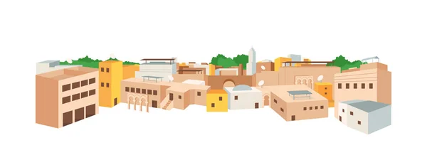 Medina Árabe Objeto Vector Color Plano Arquitectura Árabe Tradicional Ciudad — Archivo Imágenes Vectoriales