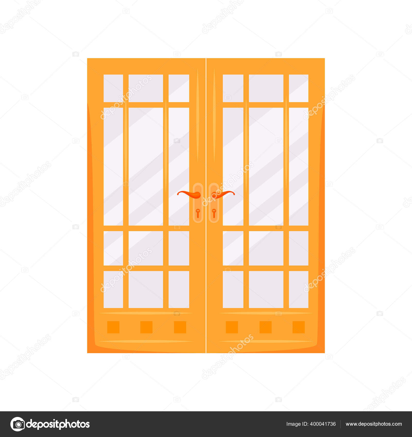 Objek Vektor Warna Datar Pintu Ganda Pintu Masuk Apartemen Pintu Stok Vektor C Ntlstudio 400041736