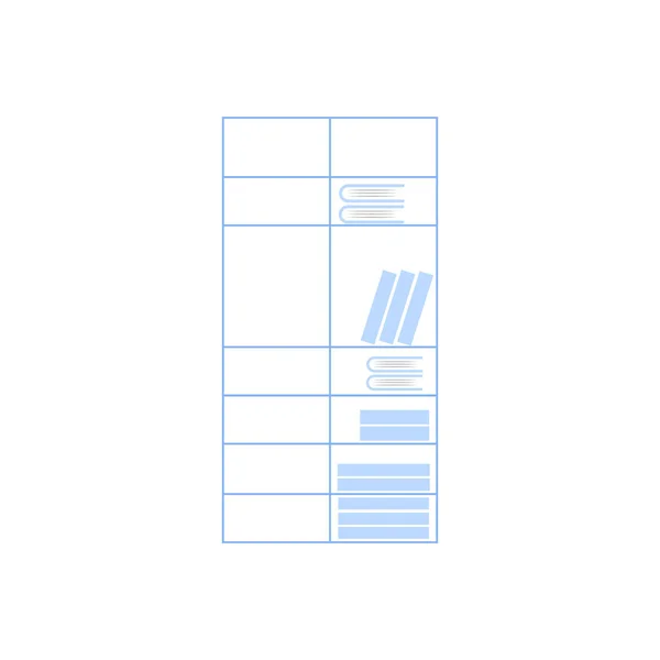 Office Bookshelf Flat Color Vector Object Data Pile Shelves Public — Stock Vector