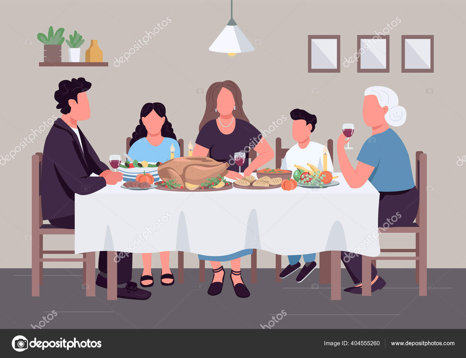Caucasian Family Dinner Flat Color Vector Illustration People Eat Meal Vector Image By C Ntlstudio Vector Stock Caucasian Family Dinner Flat Color Vector Illustration People Eat Meal Vector Image By C Ntlstudio Vector Stock