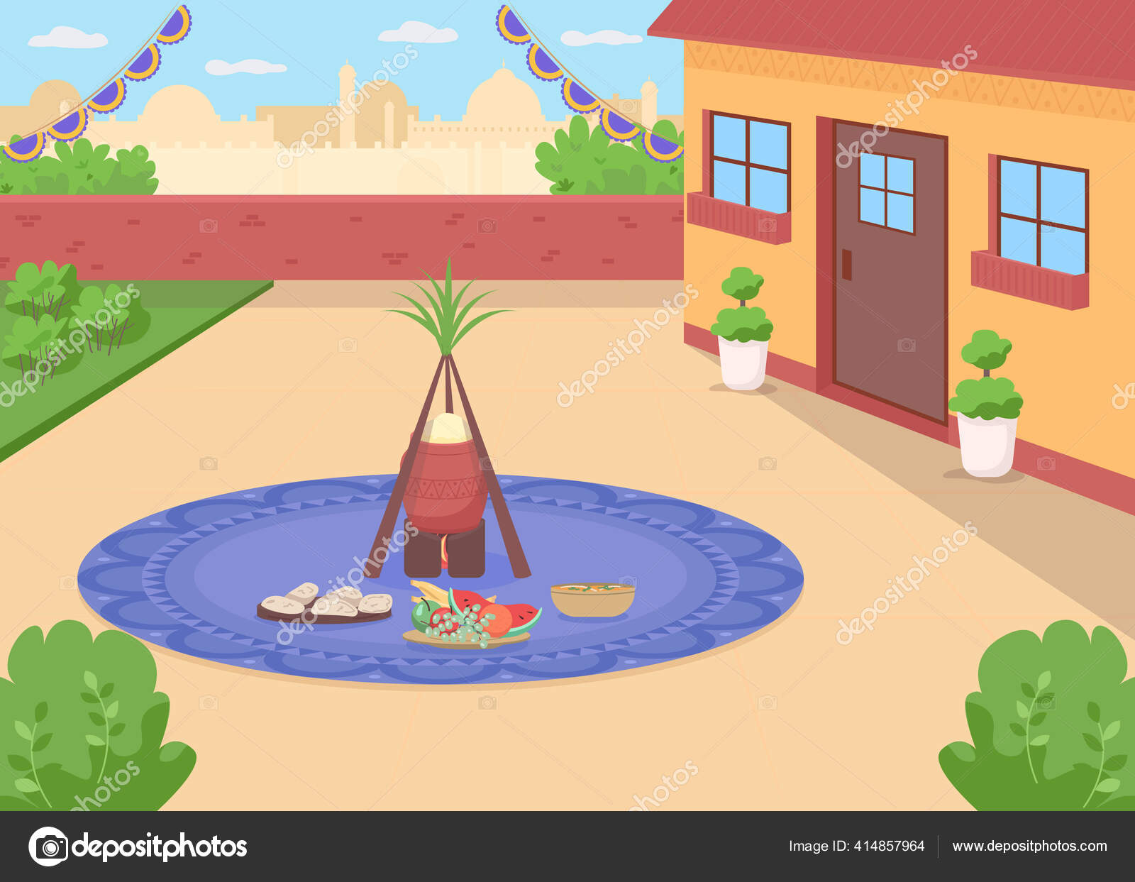 Lohri Meal Flat Color Vector Illustration Traditional Hindu Holiday  Celebration Stock Vector Image by ©ntlstudio #414857964