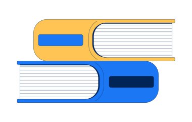 Kitap yığını 2D çizgi film nesnesi. Bilgi, eğitim, belgeler. Okul edebiyatı Kitapçı ders kitapları. Çalışma materyalleri izole element düz vektör klipsleri beyaz üzerine sanat. Benek illüstrasyonu
