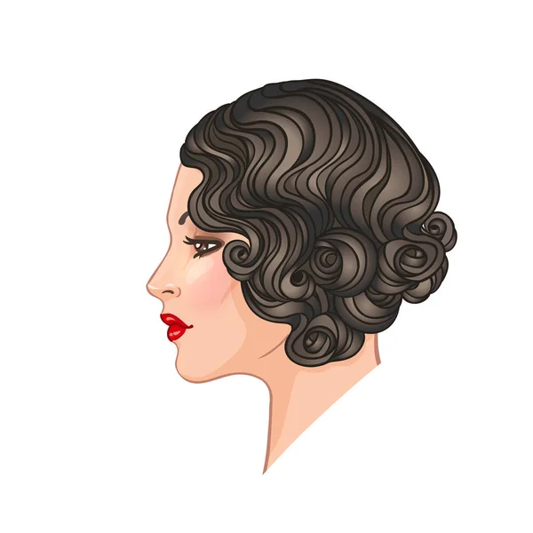 Art Deco Vintage Einladungsschablone Design Mit Illustration Von Flapper Girl — Stockvektor