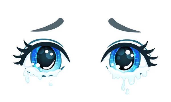 Hermosos Ojos Coloridos Estilo Anime Manga Con Reflejos Luz Brillante — Vector de stock