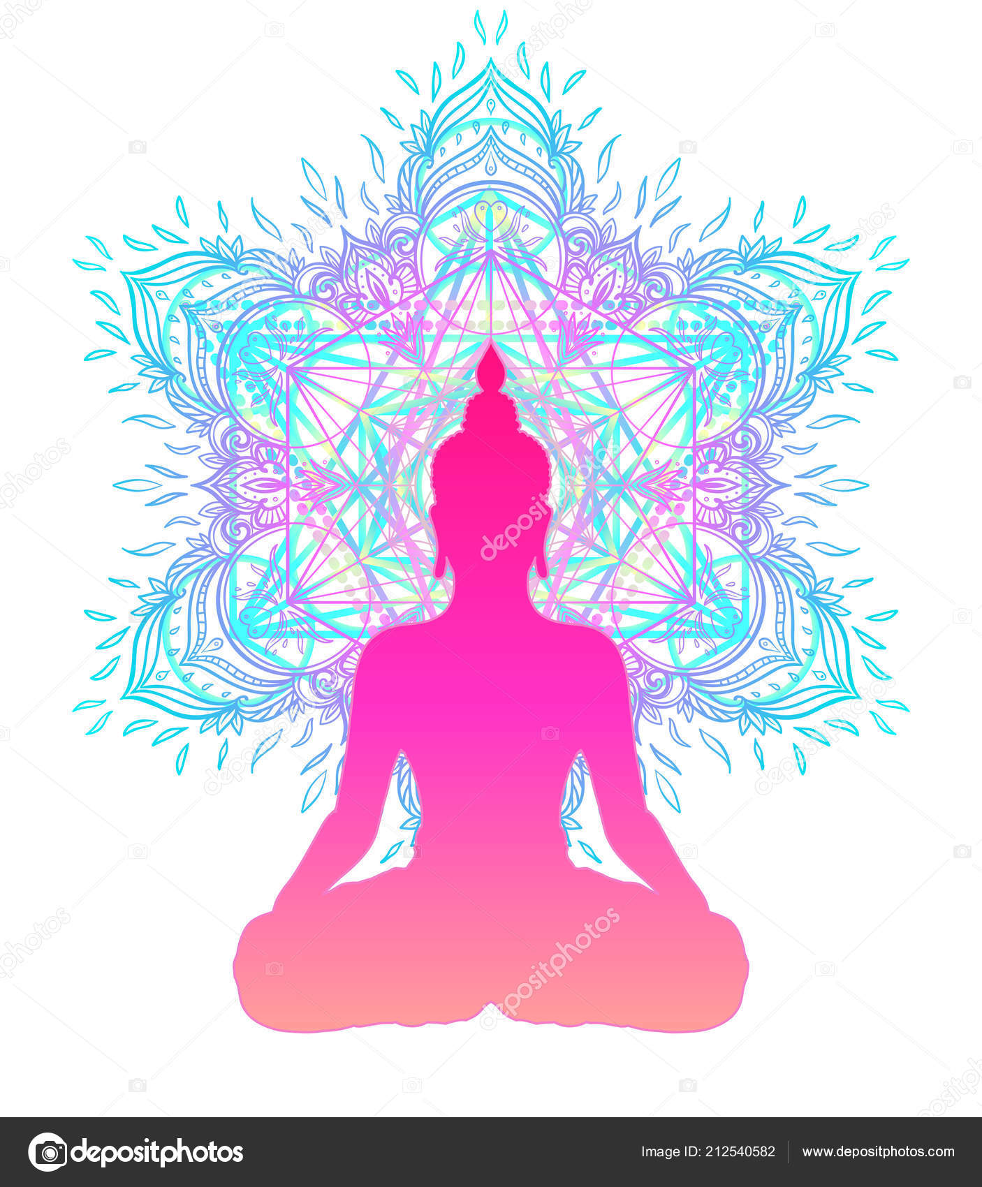 Chakra Concept Inner Love Light Peace Buddha Silhouette Lotus Position  Stock Vector Image by ©vgorbash #212540582