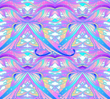 Sihirli peri kanatları seamless modeli. Çizilmiş vektör çizim. Popüler magic yazdırma, simya, gizem, ilahi tanrıçası, maneviyat, büyü. Gökkuşağı renkleri.