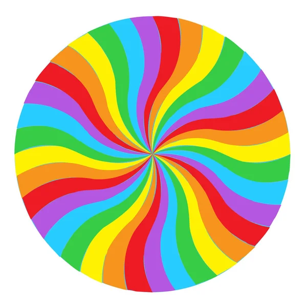 Arc Ciel Cercle Spirale Ronde Fond Drapeau Communauté Lgbt Intérieur — Image vectorielle