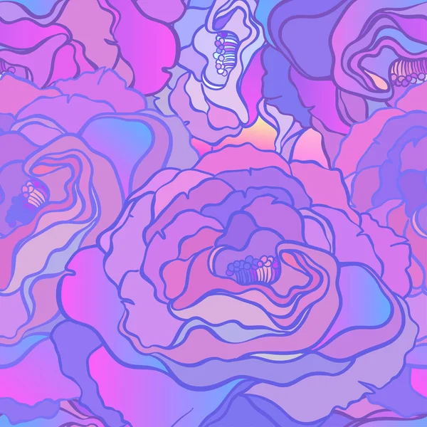 Бесшовный Узор Цветочными Розами Векторная Цветочная Иллюстрация Винтажном Стиле — стоковый вектор