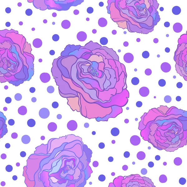 花のバラとシームレスなパターン ヴィンテージスタイルのベクトル花のイラスト — ストックベクタ