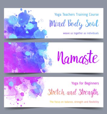 Streç ve gücü. Yoga kart tasarımı. Ruhsal geri çekilme ya da yoga studio için renkli şablonu. Süs kartvizit, oryantal desen. Vektör çizim.