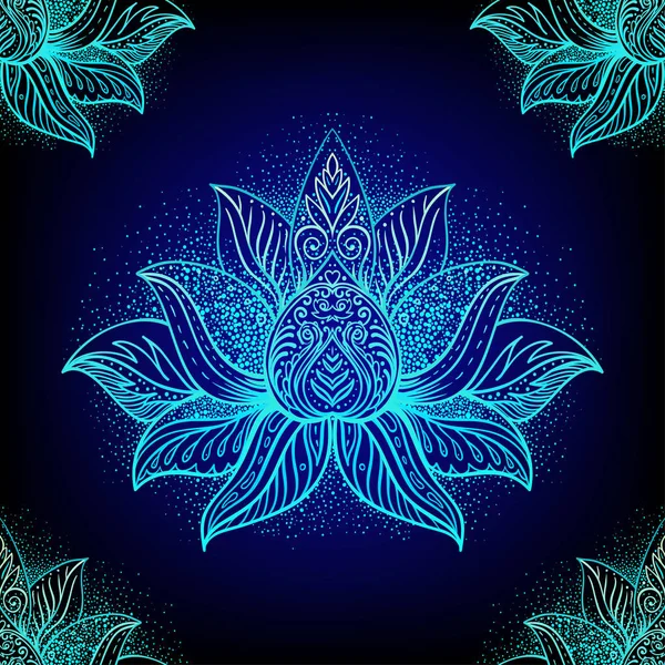 Vector Prydnads Lotus Bohemiska Blommig Paisley Sömlös Prydnad Folkmusik Henna — Stock vektor