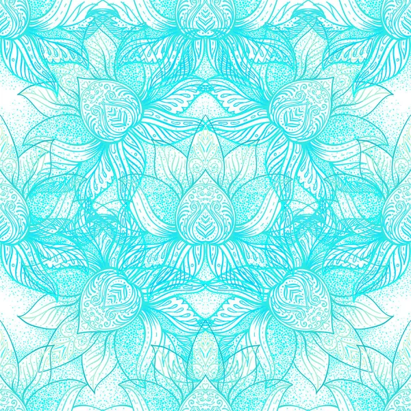 Adorno Ornamental Vectorial Lotus Bohemian Floral Paisley Sin Costuras Patrón — Vector de stock