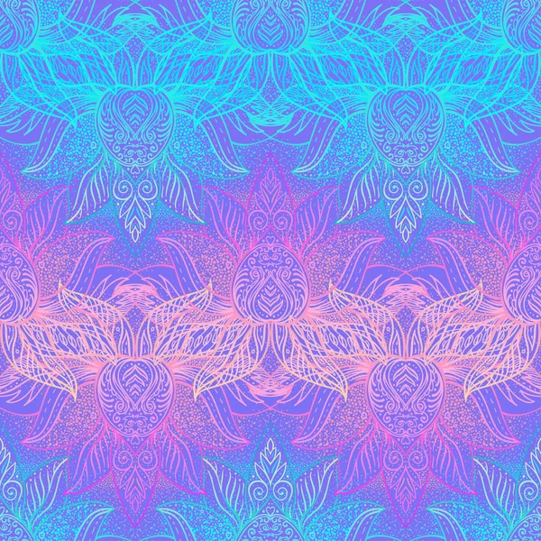 Adorno Ornamental Vectorial Lotus Bohemian Floral Paisley Sin Costuras Patrón — Vector de stock