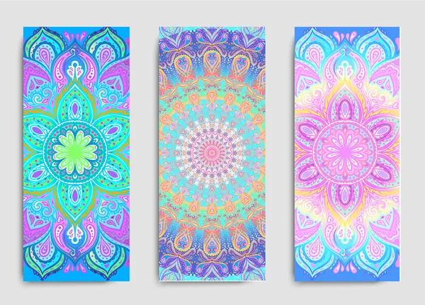 Étirement Force Carte Yoga Flyer Poster Tapis Design Modèle Coloré — Image vectorielle
