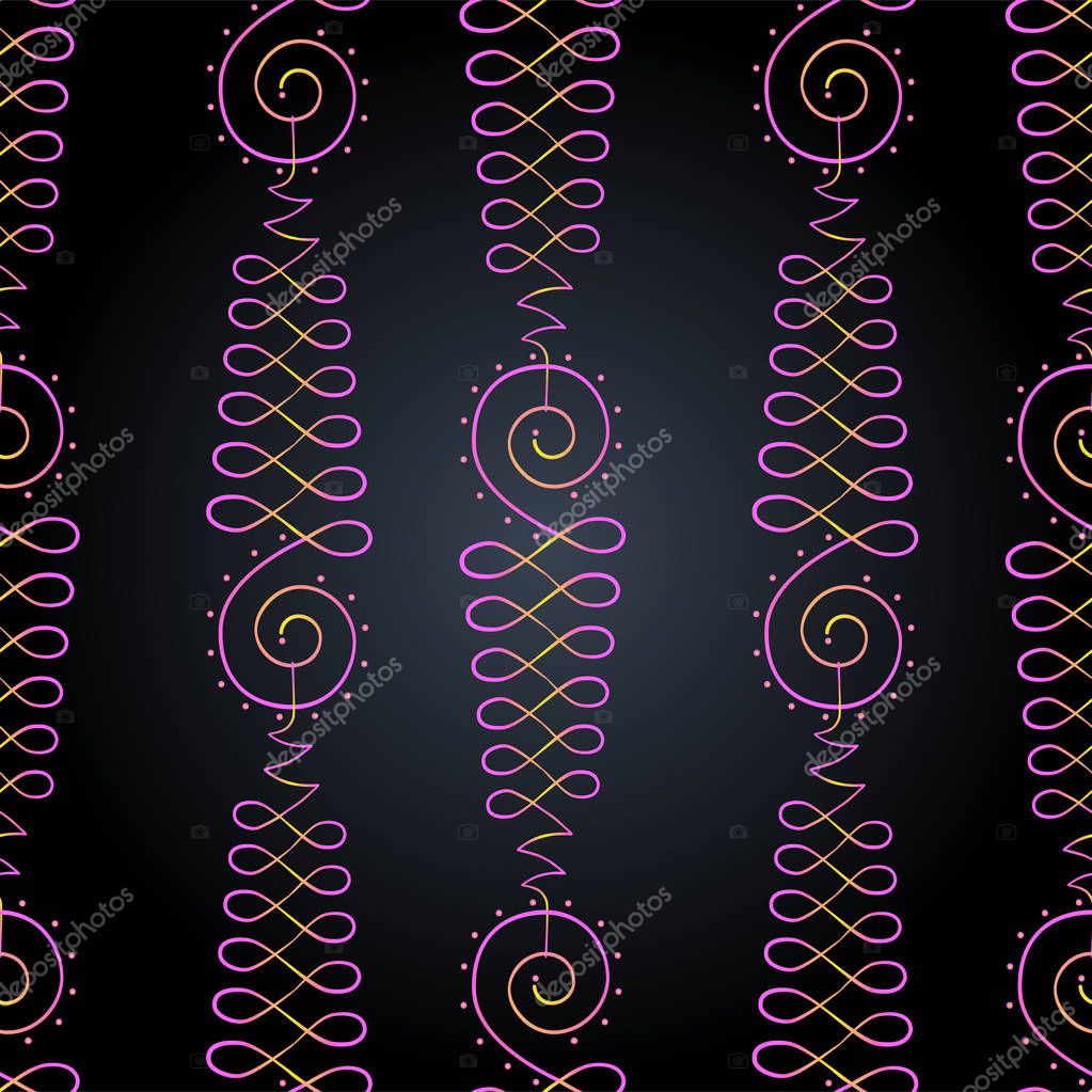 Lotus and Sacred Geometry. Seamless pattern. Unamole Hindu symbol of wisdom and path to perfection. Tattoo, yoga logo, Buddhism design, print, poster, t-shirt, textile. repeating vector illustration.