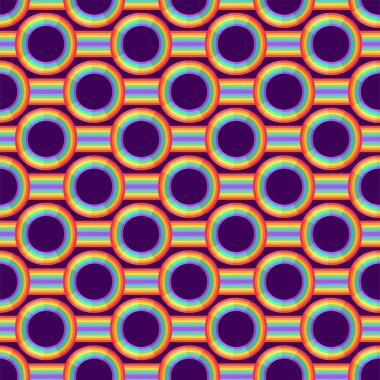 Gökkuşağı arka planı. 50 'ler ve 60' lardan esinlenilmiş, pürüzsüz bir model. Altmışlı yılların tarzında kusursuz soyut Vintage fon. Vektör illüstrasyonu