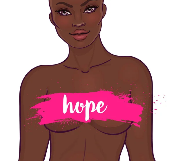 Október Breast Cancer Awareness Hónap Éves Kampány Tudatosítása Betegség Afrikai — Stock Vector