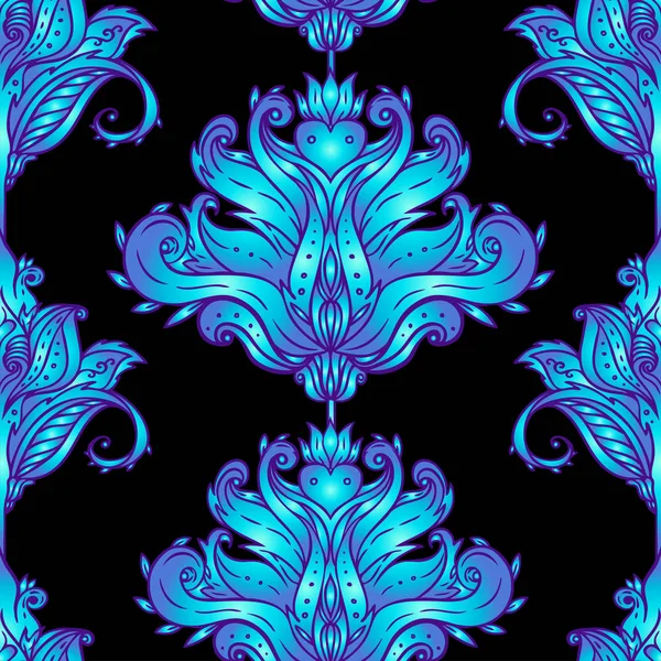 Çiçek paisley Hint vektör renkli süslü seamless modeli esin kaynağı oldu. Dekoratif tarzı retro arka plan, tekrarı ile süslü tasarım. Hanedan çiçek doku.