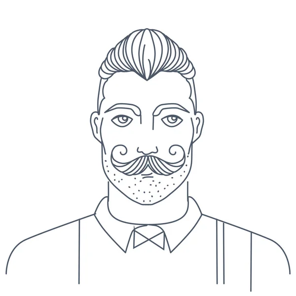 Hipster Homem Vetor Ilustração — Vetor de Stock