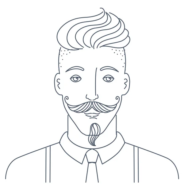 Hipster Man Wektor Ilustracji — Wektor stockowy