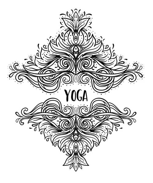 Étirement Force Conception Carte Yoga Modèle Coloré Pour Retraite Spirituelle — Image vectorielle