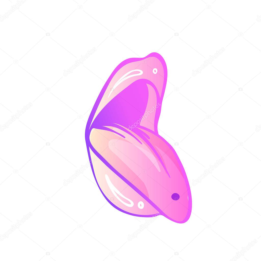Female sexy mouth with tongue. pink lips vector illustration. Isolated on white background