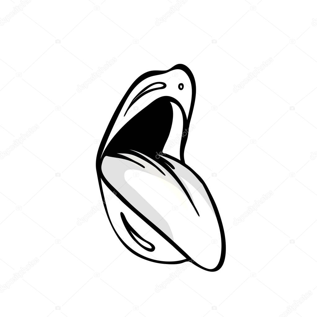Female sexy mouth with tongue. pink lips vector illustration. Isolated on white background