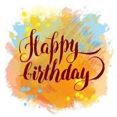 Boyalı suluboya tebrik kartı