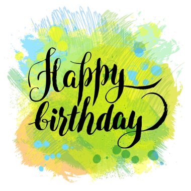 Boyalı suluboya tebrik kartı