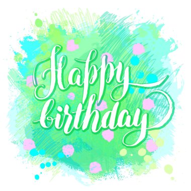 Boyalı suluboya tebrik kartı