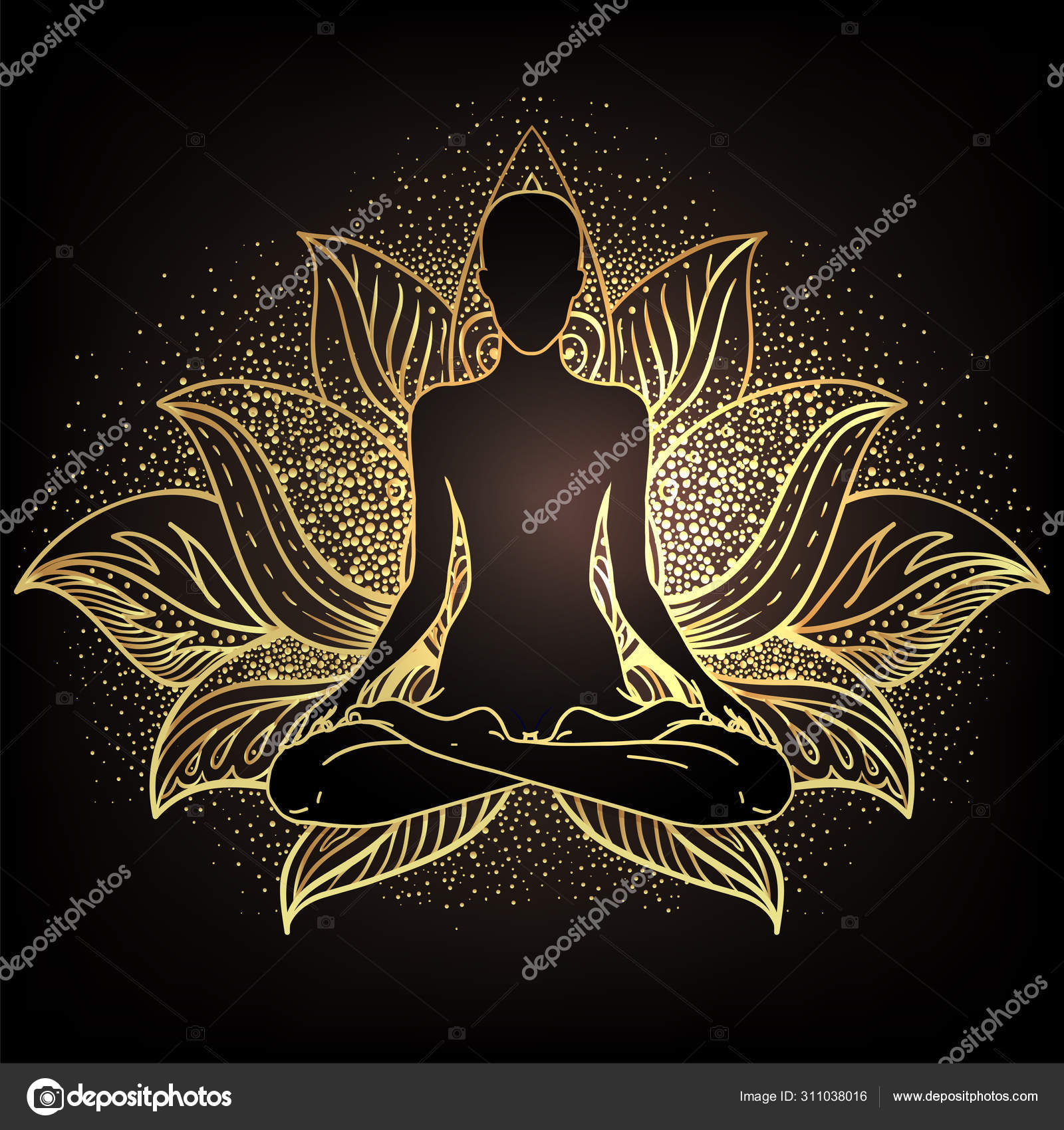 Chakra concept. Inner love, light and peace. Buddha silhouette i Stock  Vector Image by ©vgorbash #311038016