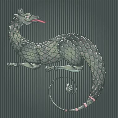 Fantezi yaratık ejderhası. Ortaçağ İskoç arması.