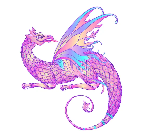 Fantezi yaratık ejderhası. Ortaçağ İskoç arması.