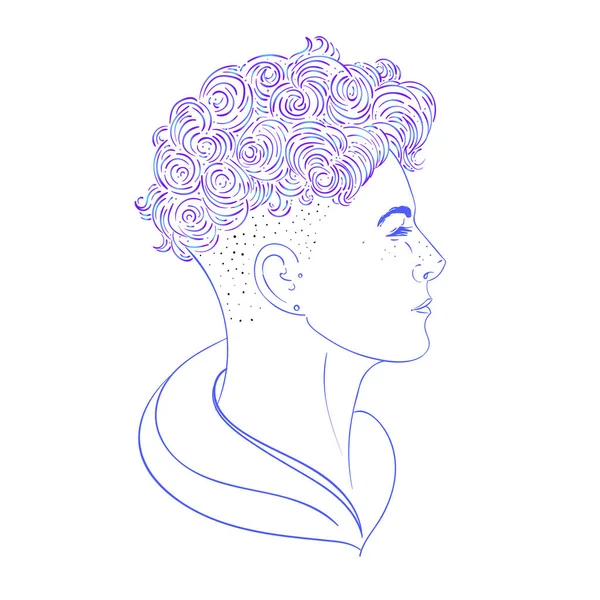 Avatar De Mão De Uma Jovem Adolescente Loira Com Corte De Cabelo Curto.  Ilustração De Doodle Vetorial. Ilustração do Vetor - Ilustração de pintura,  isolado: 243920263