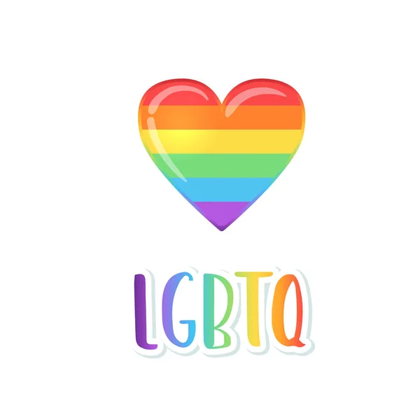 Ícone de coração colorido arco-íris. Orgulho Gay. Conceito LGBT. Realista s —  Vetores de Stock