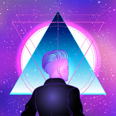 Kısa traşlı, çift cinsiyetli genç bir kadının portresi.