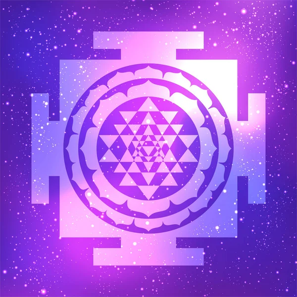 Sri Yantra sau Sri Chakra, forma unei diagrame mistice, Shri Vid — Vector de stoc