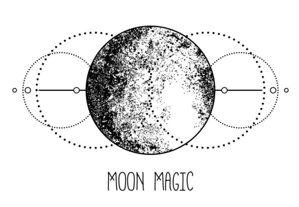 Tripla lua pagã símbolo da deusa da lua Wicca. Deusa de três faces — Vetor de Stock