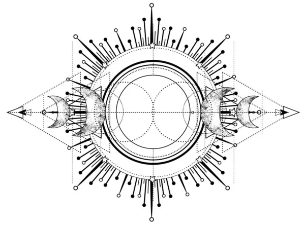 Ojo de la Providencia. Símbolo masónico. Todos viendo el ojo dentro de triple — Archivo Imágenes Vectoriales