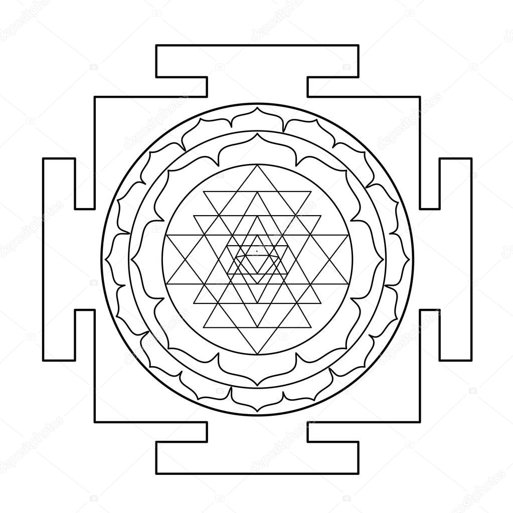 The Sri Yantra or Sri Chakra, form of mystical diagram, Shri Vid